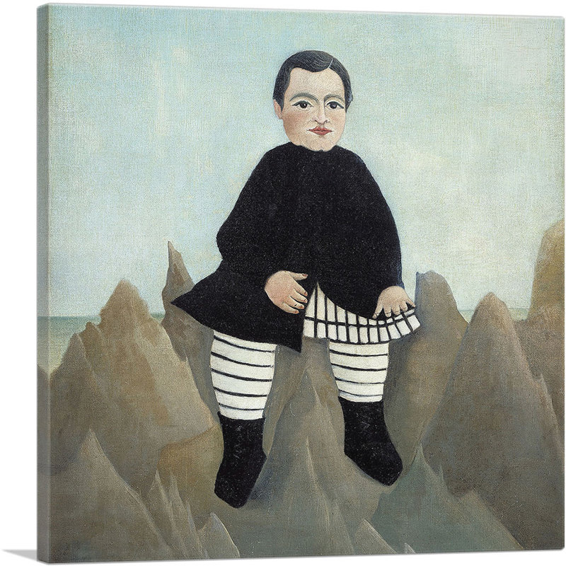 «Boy on the Rocks 1897» par Henri Rousseau, reproduction d'art sur toile tendue, H 12 po x l 12 po x P 1,5 po