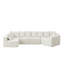 Canapé modulaire en chenille à assise profonde en L 151,6 pouces avec 11 coussins et fauteuil inclinable incurvé extra large - sans assemblage, beige-1159729365