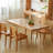 Burlywood Rectangular Solid Wood + Acrylic Dining Table-108939040