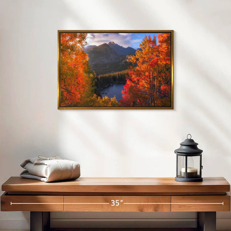 Rocky Mountain Autumn, Cadre flottant doré, 19 po x 13 po