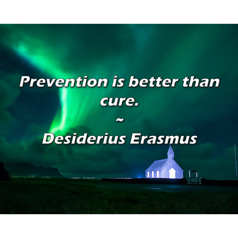 Desiderius Erasmus Quote: Prevention is better than cure.