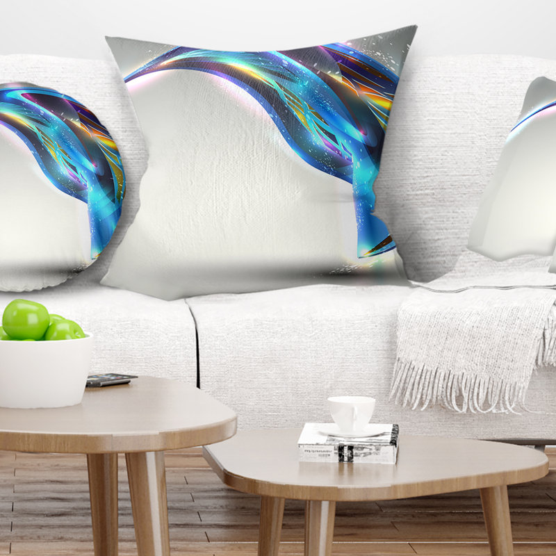  Coussin contemporain abstrait et fantastique, 16 po x 16 po, Coussin décoratif