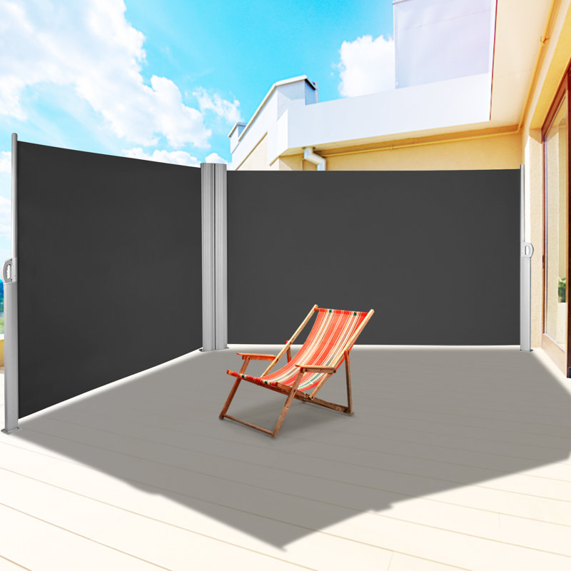 VEVOR 236'' W x 71'' D Metal Cover Retractable Side Awning, Black