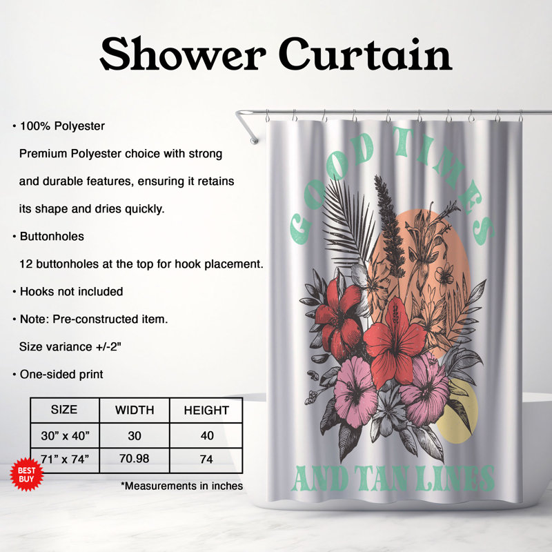 Rideau de douche Ariano, H 74 po x l 71 po