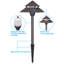 3 lumières de sentier à DEL 3cct, lumières de paysage à basse tension, 12-15V AC / 12-24V DC, Ip65, boîtier en aluminium