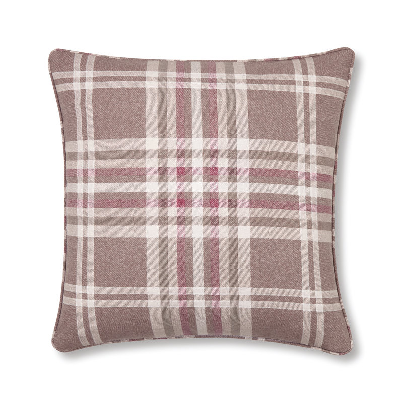Tweed Woven Check Cushion with inner, Natural