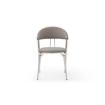 Chaise d'appoint Geneva en acier inoxydable gris