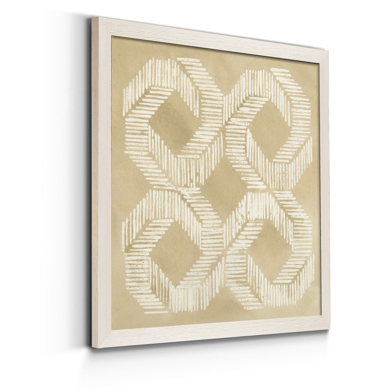« Sand Stitch II », reproduction d’art sur toile encadrée, H 17 po x l 17 po x P 1,5 po, Cadre blanc