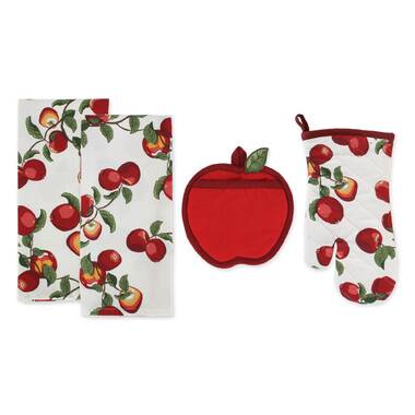 Choice 15 Flame Retardant Oven Mitts and Waffle-Weave Kitchen Towel and  Dish Cloth Kit