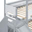 Lit superposé en bois en forme de maison avec glissade et escalier de rangement, cadre de lit simple / simple / double pour enfants-850168477