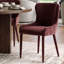 Ensemble de salle à manger rond 7 pièces avec table en placage de bois et chaises à oreilles en chenille-2124453910