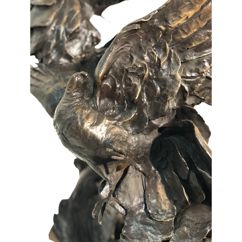 Bronze Lady in Clouds with Birds Garden Sculpture