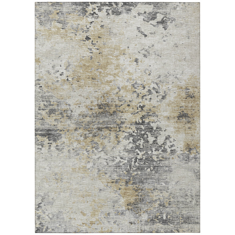 Flatweave Washable Abstract Indoor / Outdoor Rug, Rectangle 10' x 14'