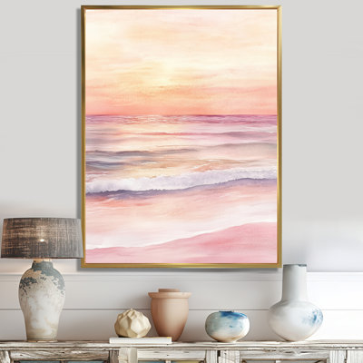 «Blush Tide Sunset Charm II» - art mural rose