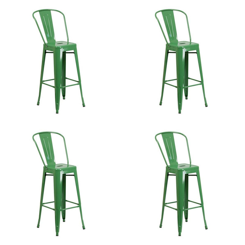 Cazzie Counter Stool with Metal Frame, Green