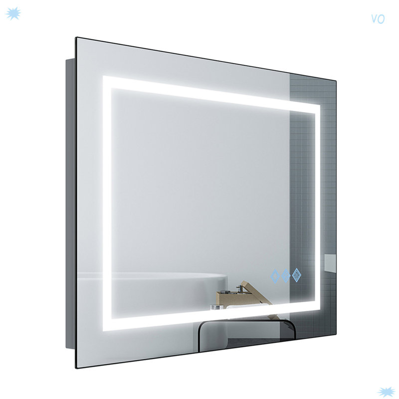 Miroir de salle de bain mural antibuée à intensité variable