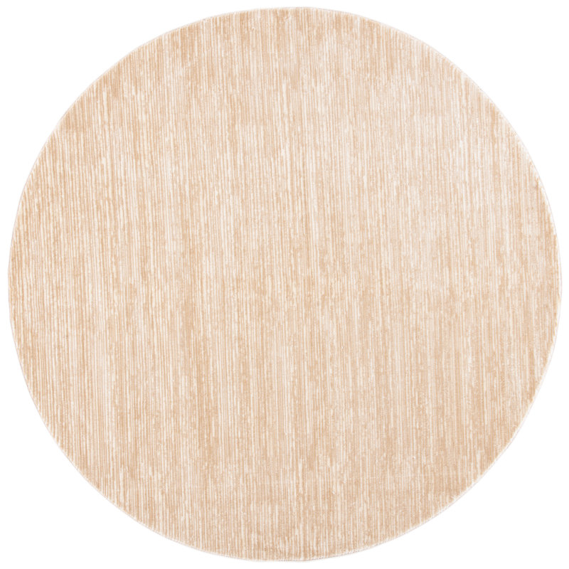 Vision Striped Area Rug In Beige, Round 201 cm