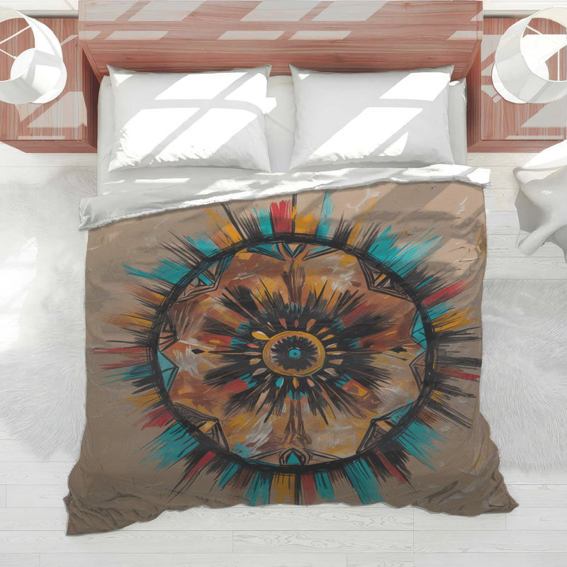 Abstract Sunburst Pattern Comforter, Queen