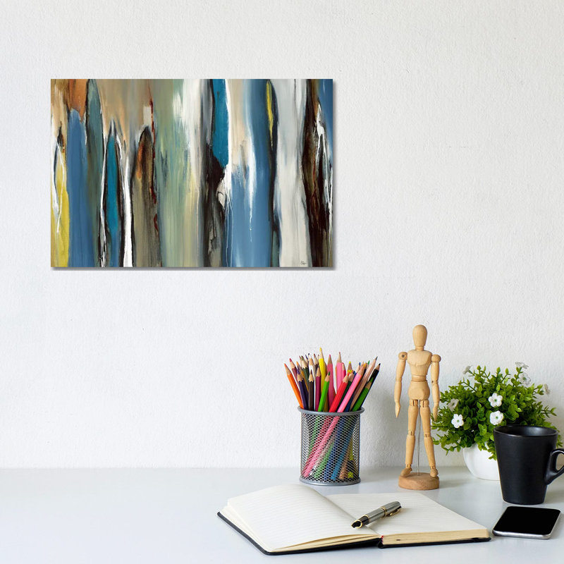 Fields Of Blue by Lisa Ridgers - Wrapped Canvas Painting, 20.32 cm H x 30.48 cm W