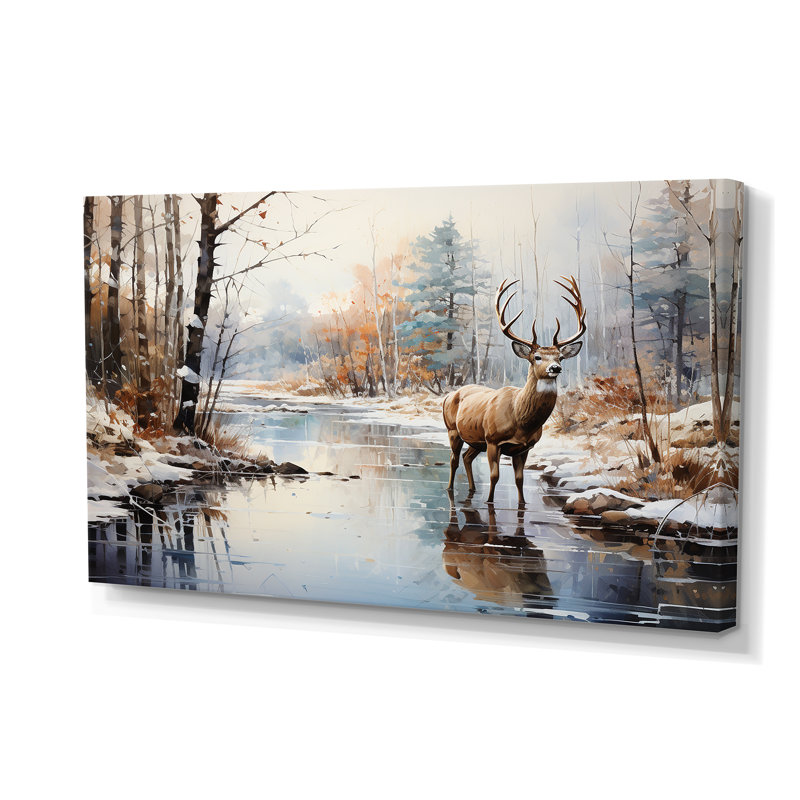 Deer Winter Serenade - Deer Canvas Print