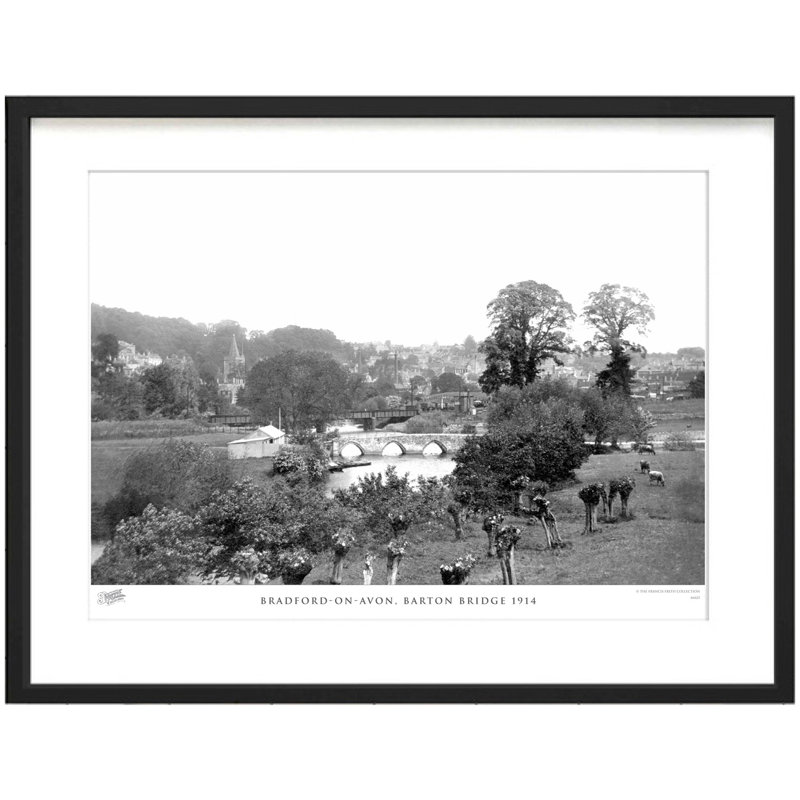 Bradford-on-Avon, Barton Bridge 1914 - Single Picture Frame Print, 28cm H x 36cm W x 2.3cm D