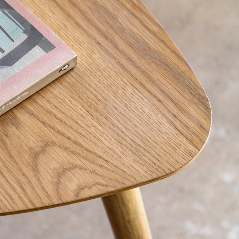 Hatfield Oak Side Table Smoked 430x430x450mm, Natural