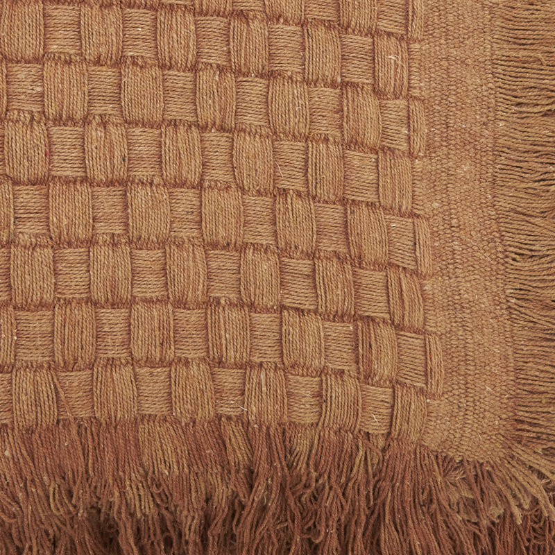 Warm Waffle Weave Throw, Orange