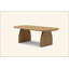 Table basse ovale avec placage en bois massif, centre de table moderne en bois massif de couleur naturelle, table d'appoint pour salon, petit espace, bureau, facile à assembler