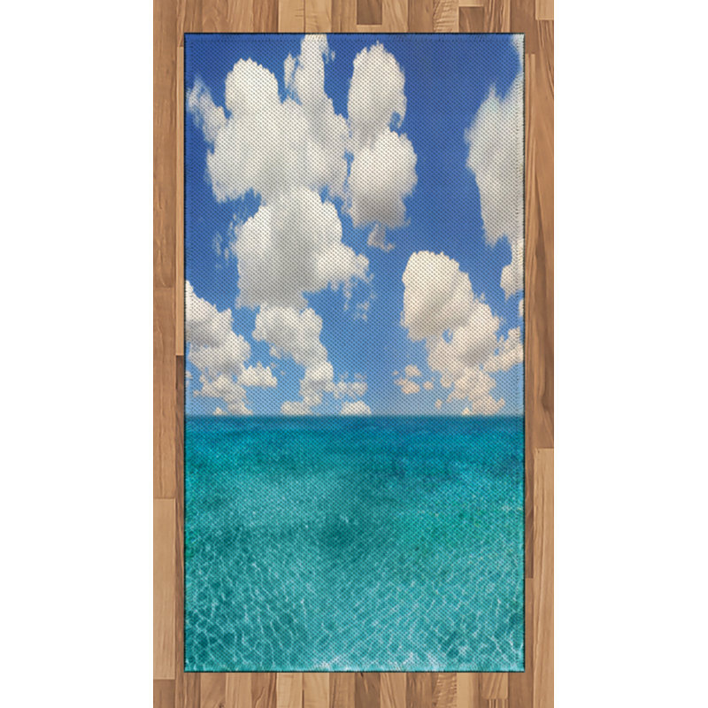 Tapis décoratif à longues fibres en polyester Ocean, Rectangle 2 pi 7 po x 5 pi