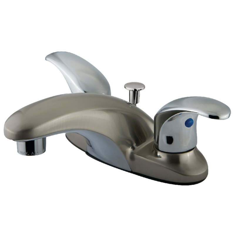 Kingston Brass Legacy Two-Handle 3-Hole Deck Mount 4" Centerset Bathroom Faucet with Plastic Pop-Up