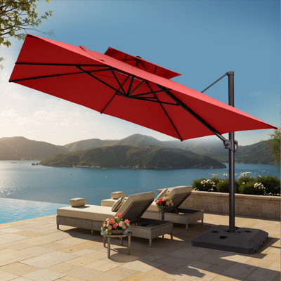 129'' X 129'' Square Cantilever Umbrella Weighted Base Included