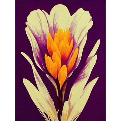 Vibrant Saffron Crocus Flower Abstract - Print