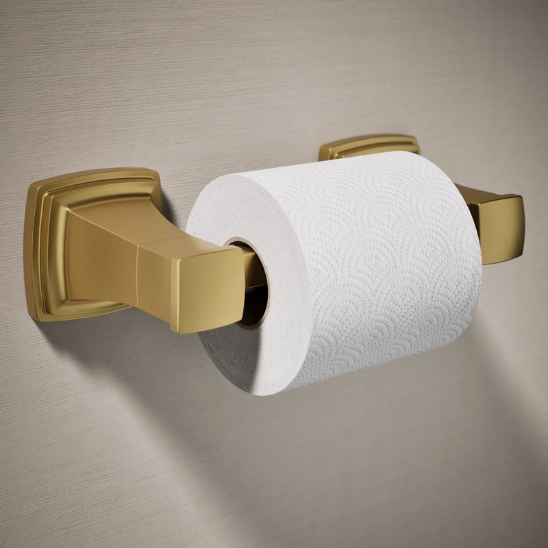 Riff Pivoting Toilet Paper Holder, Gold