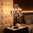  Farmhouse Tranditional Crystal Table Lamp 5-light Black Craft Candelabra Lighting Fixture