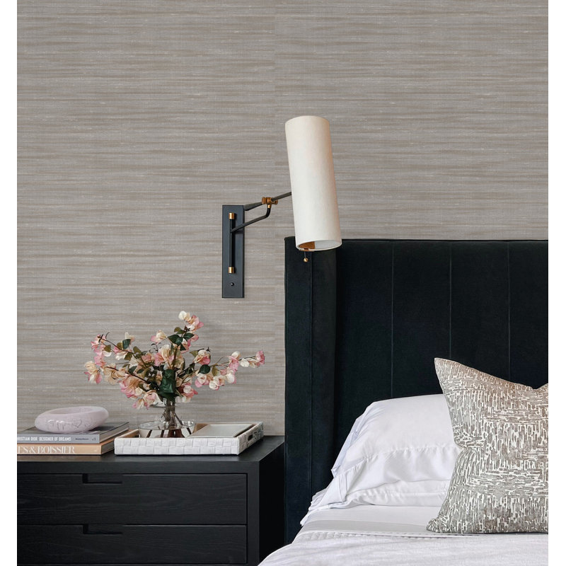 Papier peint imitation soie gris Sari, Gris