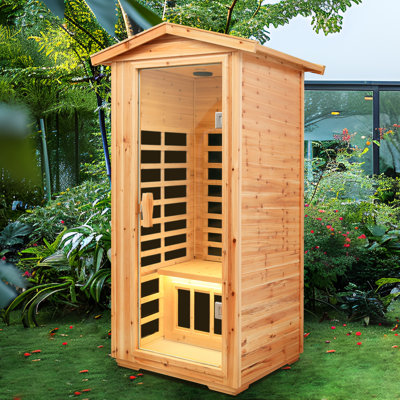 One Person Far Infrared Old Fir Outdoor Sauna Room 