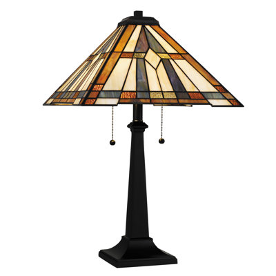 Winchester 25" Matte Black Tiffany-Style Table Lamp