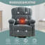 Fauteuil inclinable, inclinable et pivotant avec massage, massage vibrant et chauffant avec poche latérale, 2 porte-gobelets, port de charge USB