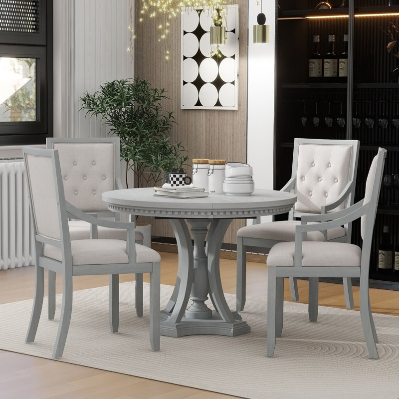 Table de salle à manger extensible avec 4 chaises pour la salle à manger