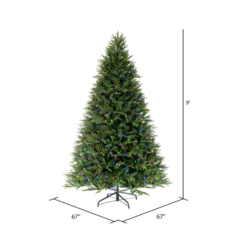 9' H Lighted Artificial Fir Christmas Tree
