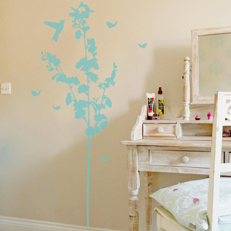 Plants & Flowers Wall Decal, Turquoise