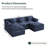 112" Modular U-Shape Cloud Sofa with Deep Seating, Corduroy Couch, No Assembly Required, Blue-2057825702