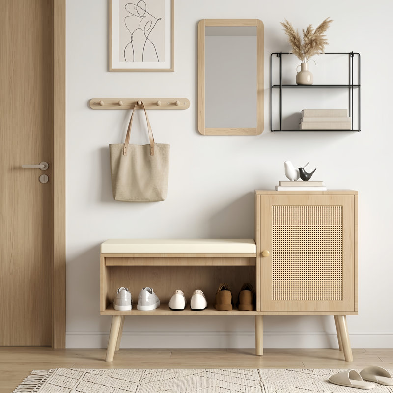  Banc de rangement rembourré pour chaussures