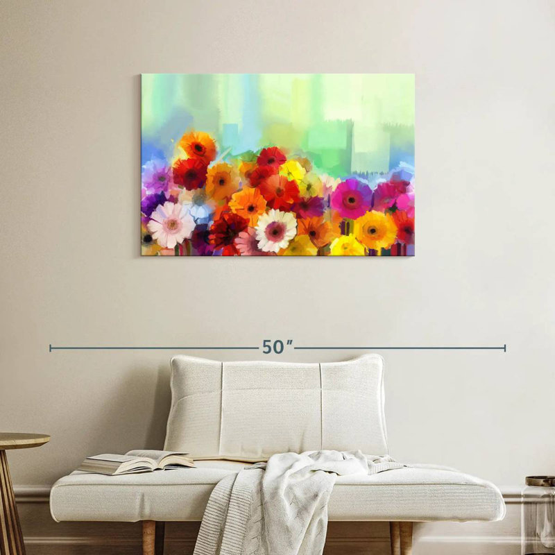 Harnek fleurs abstraites en grappe, H 24 po x l 36 po
