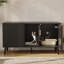 Meuble 47,24 po pour litière pour chat pour 2 chats, maison de chat intérieure cachée avec griffoir pour chat, table d'appoint pour meuble télé, salle de bain pour chat.-1711501711