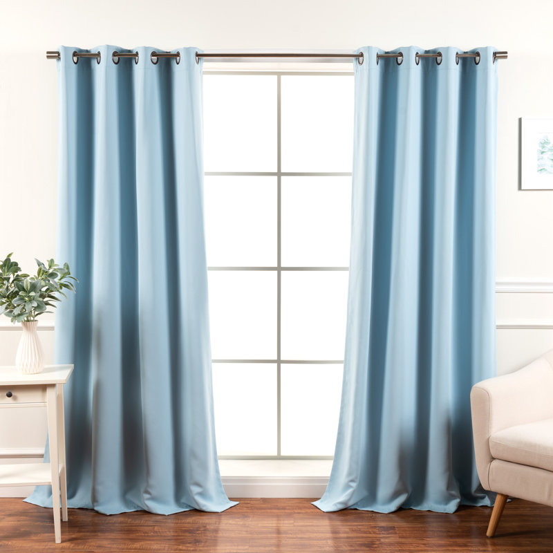 Aubreey Blackout Curtain Panel Pair, 52" W x 90" L, Sky Blue