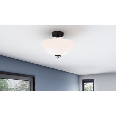 Plafonnier semi-encastré à cuve simple 13 po 2 lumières Fleischmann