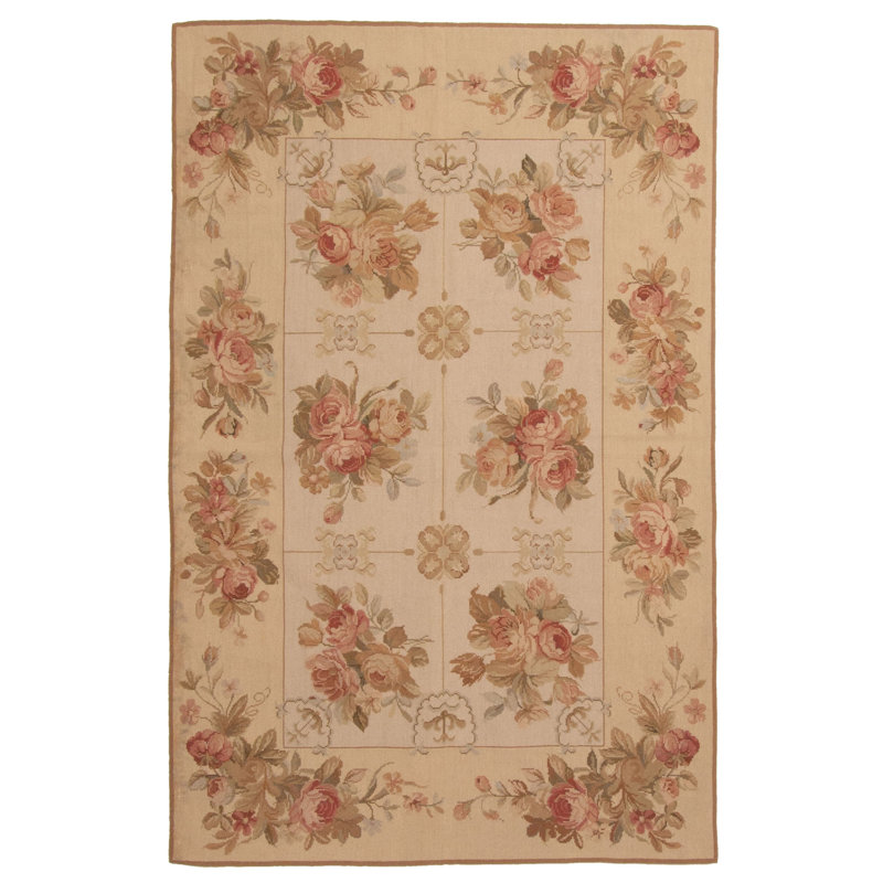 Tapisserie Dynasty beige Kilim 4 pi 0 po x 6 pi 0 po