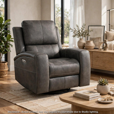 Fauteuil inclinable électrique pivotant triple Joe, similicuir gris