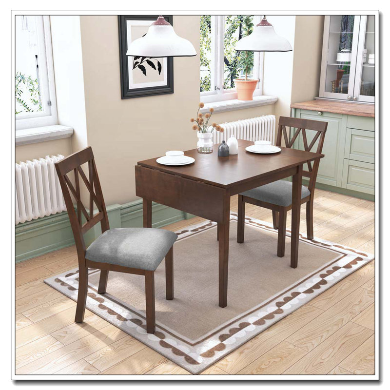 Ensemble de table de salle à manger pour petits espaces, 3, Brun